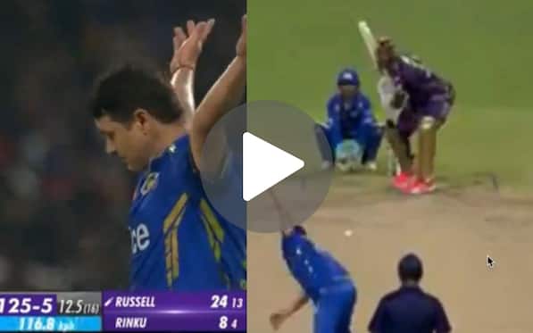 [Watch] Piyush Chawla Kisses Andre Russell Goodbye As Spinner Turns Into Pacer For Breakthrough